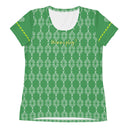 Sports Talk: Wanna Play Tennis Rackets Athletic Tee for Women (white rackets) - images on me
