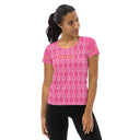 tee - athletic-Sports Talk: Wanna Play Tennis Rackets Athletic Tee for Women (white rackets)-43-images on me