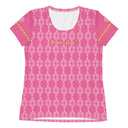 Sports Talk: Wanna Play Tennis Rackets Athletic Tee for Women (white rackets) - images on me