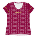 Sports Talk: Wanna Play Tennis Rackets Athletic Tee for Women (white rackets) - images on me