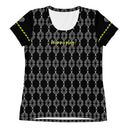 Sports Talk: Wanna Play Tennis Rackets Athletic Tee for Women (white rackets) - images on me