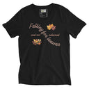 tee - cotton v-neck-Saywear: Falling for Leaves Autumn Unisex V-Neck Tee-1-images on me