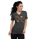 tee - cotton v-neck-Saywear: Falling for Leaves Autumn Unisex V-Neck Tee-11-images on me