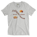 tee - cotton v-neck-Saywear: Falling for Leaves Autumn Unisex V-Neck Tee-13-images on me