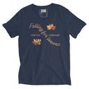 tee - cotton v-neck-Saywear: Falling for Leaves Autumn Unisex V-Neck Tee-5-images on me