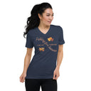 tee - cotton v-neck-Saywear: Falling for Leaves Autumn Unisex V-Neck Tee-7-images on me
