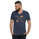 tee - cotton v-neck-Saywear: Falling for Leaves Autumn Unisex V-Neck Tee-8-images on me