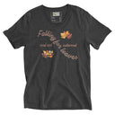 tee - cotton v-neck-Saywear: Falling for Leaves Autumn Unisex V-Neck Tee-9-images on me