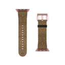 close-up rose Vaulted Glory Apple Watch band with a warm gold geometric pattern inspired by Gothic fan-vault architecture in London