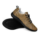 Women’s Vaulted Glory sneakers with a warm gold and brown geometric pattern inspired by Gothic fan-vault architecture in London