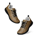 Women’s Vaulted Glory sneakers with a warm gold and brown geometric pattern inspired by Gothic fan-vault architecture in London
