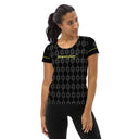 Sports Talk: Wanna Play Tennis Rackets Athletic Tee for Women (grey rackets)
