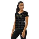 Sports Talk: Wanna Play Tennis Rackets Athletic Tee for Women (grey rackets)