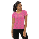 Sports Talk: Wanna Play Tennis Rackets Athletic Tee for Women (grey rackets)
