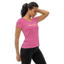 Sports Talk: Wanna Play Tennis Rackets Athletic Tee for Women (grey rackets)