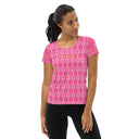 Sports Talk: Wanna Play Tennis Rackets Athletic Tee for Women (white rackets)