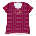 Sports Talk: Wanna Play Tennis Rackets Athletic Tee for Women (grey rackets)