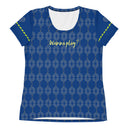 Sports Talk: Wanna Play Tennis Rackets Athletic Tee for Women (grey rackets)