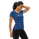 Sports Talk: Wanna Play Tennis Rackets Athletic Tee for Women (grey rackets)