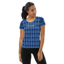 Sports Talk: Wanna Play Tennis Rackets Athletic Tee for Women (white rackets)
