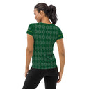 Sports Talk: Wanna Play Tennis Rackets Athletic Tee for Women (grey rackets)