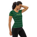Sports Talk: Wanna Play Tennis Rackets Athletic Tee for Women (grey rackets)