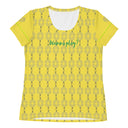 Sports Talk: Wanna Play Tennis Rackets Athletic Tee for Women (grey rackets)