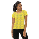 Sports Talk: Wanna Play Tennis Rackets Athletic Tee for Women (grey rackets)