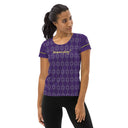 Sports Talk: Wanna Play Tennis Rackets Athletic Tee for Women (grey rackets)