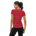 Sports Talk: Wanna Play Tennis Rackets Athletic Tee for Women (grey rackets)