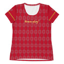 Sports Talk: Wanna Play Tennis Rackets Athletic Tee for Women (grey rackets)