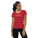 Sports Talk: Wanna Play Tennis Rackets Athletic Tee for Women (grey rackets)