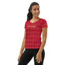 Sports Talk: Wanna Play Tennis Rackets Athletic Tee for Women (grey rackets)