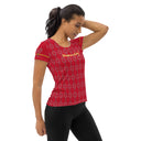 Sports Talk: Wanna Play Tennis Rackets Athletic Tee for Women (grey rackets)