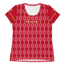 Sports Talk: Wanna Play Tennis Rackets Athletic Tee for Women (white rackets)