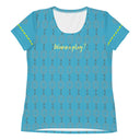 Sports Talk: Wanna Play Tennis Rackets Athletic Tee for Women (grey rackets)