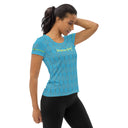 Sports Talk: Wanna Play Tennis Rackets Athletic Tee for Women (grey rackets)