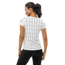 Sports Talk: Wanna Play Tennis Rackets Athletic Tee for Women (grey rackets)