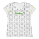Sports Talk: Wanna Play Tennis Rackets Athletic Tee for Women (grey rackets)