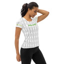 Sports Talk: Wanna Play Tennis Rackets Athletic Tee for Women (grey rackets)