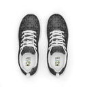 Top view of women’s sneakers with monochrome dahlia pattern — Victoria Island Monochrome Charm - white soles