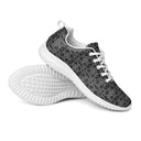 Right view of women’s sneakers with monochrome dahlia pattern — Victoria Island Monochrome Charm - white soles