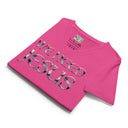 berry flat view of Women’s We Need Jesus Sunrise V-neck tee with lettering filled with an Aruba sunrise photograph